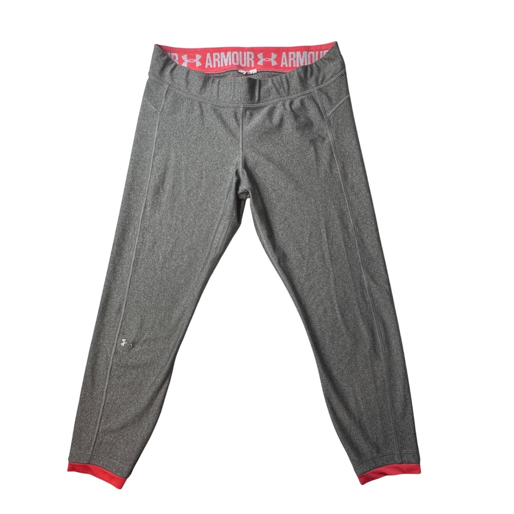 Under Armour Leggings Womens Medium Gray HeatGear Cropped Athletic Compression